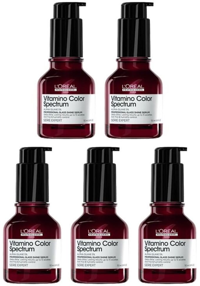 5x L'Oréal Professionnel Vitamino Color Spectrum Glass Shine Serum 50ml