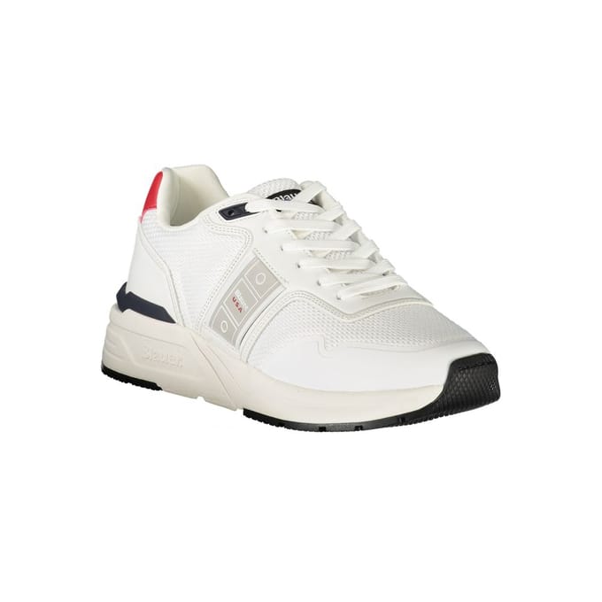 Blauer Witte Polyester Heren Sneaker