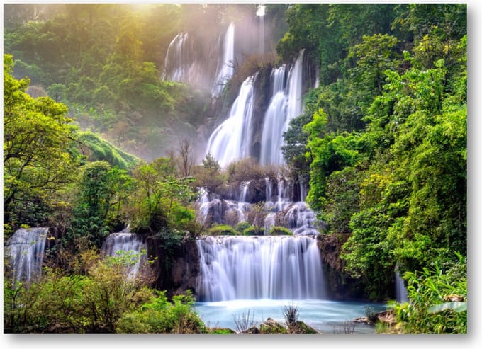 Thi lo su (tee lor su) - de grootste waterval in Thailand - 70x50 Canvas Liggend - Landschap