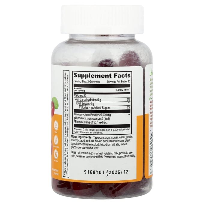Lifeable, Cranberry Gummies, 60 Gummies (12.500 mg per kauwgom)