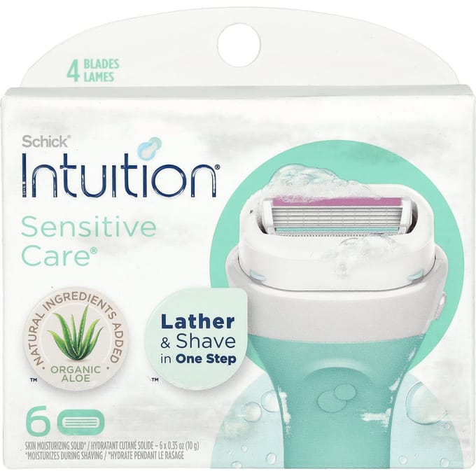 Schick, Intuition, Sensitive Care, Cartouches remplaçables, 6 cartouches white