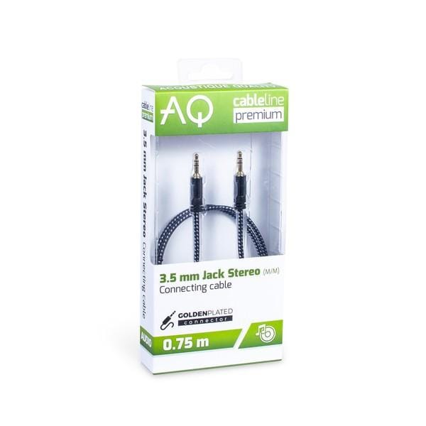 Kabel Jack 3,5 mm - Jack 3,5 mm Lengte: 0,75m  AQ Premium, Acoustique Quality zwart