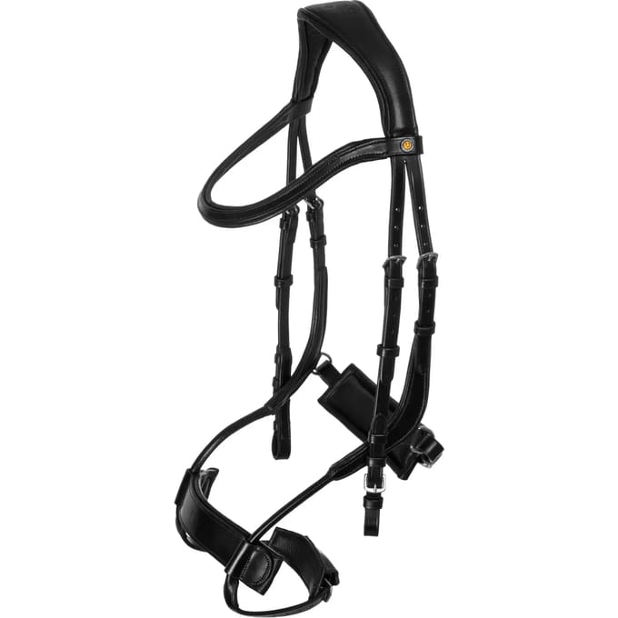 Anatomische leren paardrijhoofdstel Equestro Collegiate Comfitec
