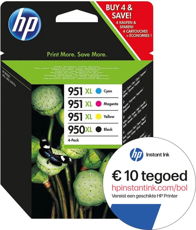 HP 950XL - Inktcartridge kleur & zwart + Instant Ink tegoed