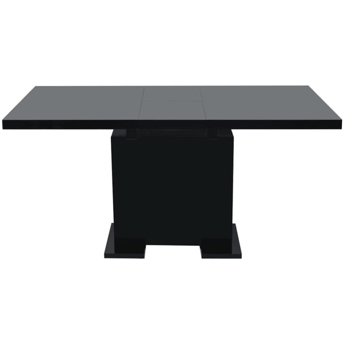vidaXL - Eettafel - uitschuifbaar - hoogglans - zwart