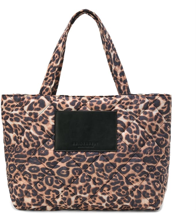 SEIDENFELT MANUFAKTUR Schoudertas Evenes Big Tote Leo Pattern Bruine