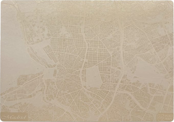 Place Maps Placemat Stadskaart Brussel - Kunstleer - Champagne - 1 Stuk