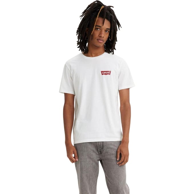 Levis Heren-T-shirt met logo en ronde hals (set van 2) (Wit)