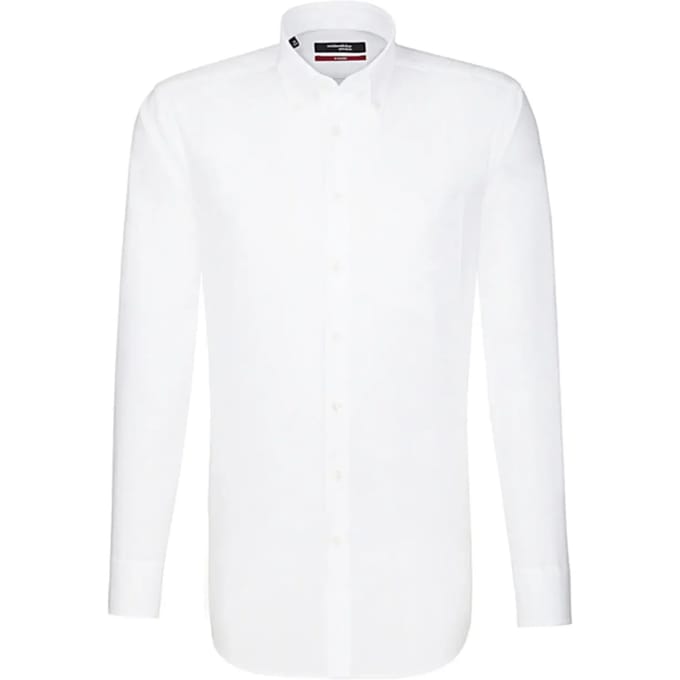 Seidensticker regular fit overhemd - button-down - wit - Strijkvrij - Boordmaat: 39