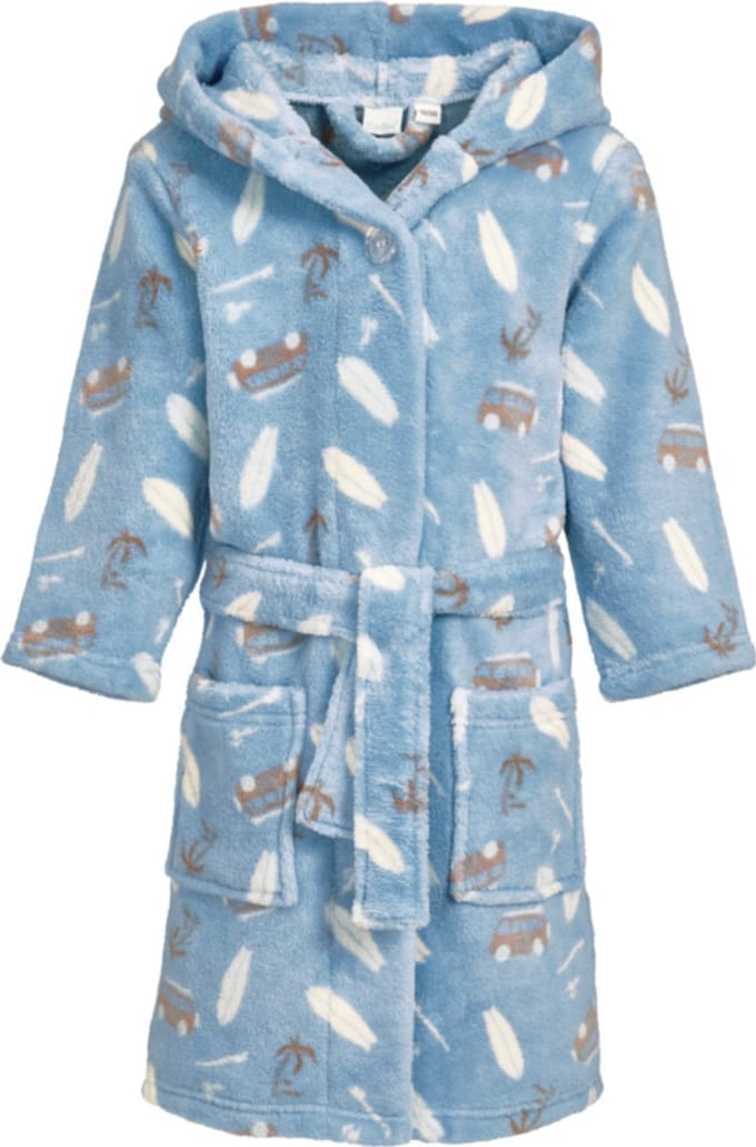 Playshoes - Badjas - Surfen - Surfbus - Blauw - Maat 122/128