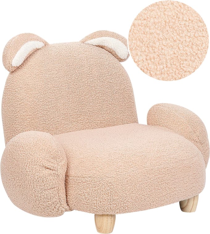 KANNA - Kinderstoel - Beige - Nepbont