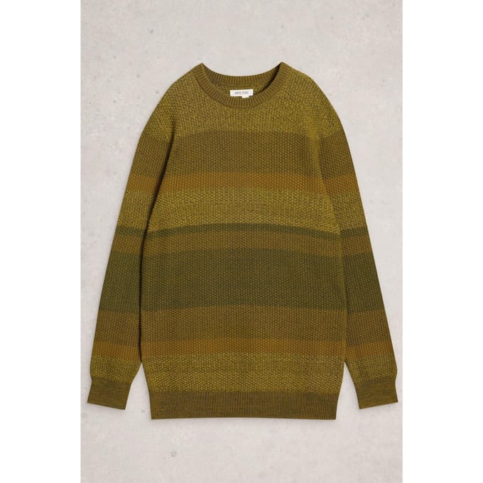 White Stuff Space Dye Crew Green Multi Größe: M | Pullover Outlet | Herren | Grün