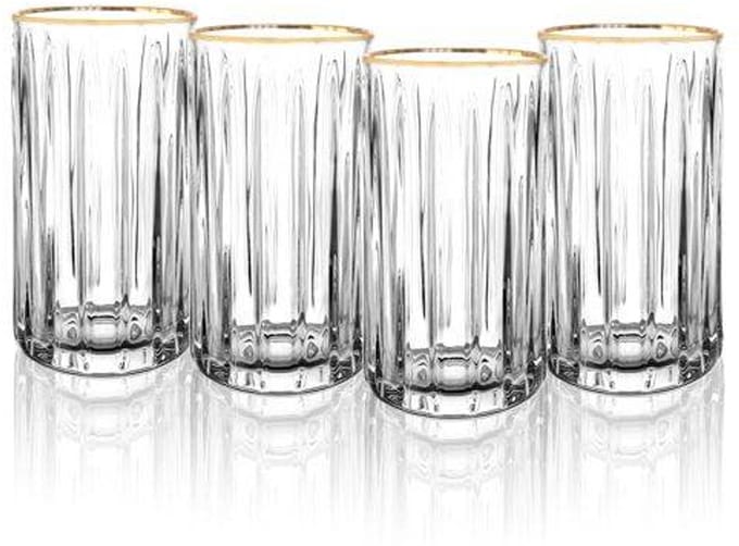 BRICARD MURCIA LONGDRINKGLAZENSET | GOUD 4-DELIG
