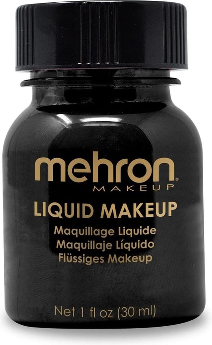 Mehron Vloeibare Schmink op Waterbasis - Zwart - 30 ml