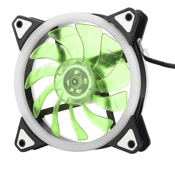 FANRS18 12V DC 120mm LED Behuisfan Dubbele Opening Multi-interface Koelventilator (Groen) groen