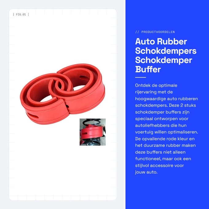 Dailygoods- Schokdemper Auto Tuning - Rubber - 2 Stuks - Universeel