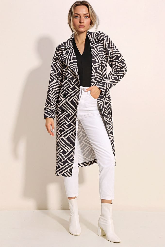 Dubbelzijdige Lange Trenchcoat