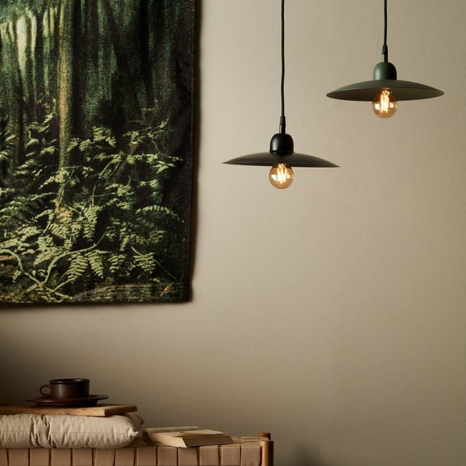 PR Home hanglamp Como, zwart, Ø 28 cm, metaal, stekker