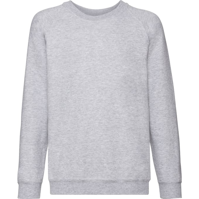 Fruit of the Loom Kinder/Kids Klassiek Heather Raglan Sweatshirt (Heide Grijs)