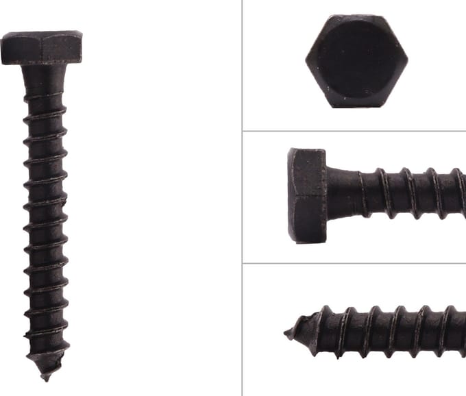 Wovar Houtdraadbouten Zwart M6 x 40 mm | Doos 25 stuks