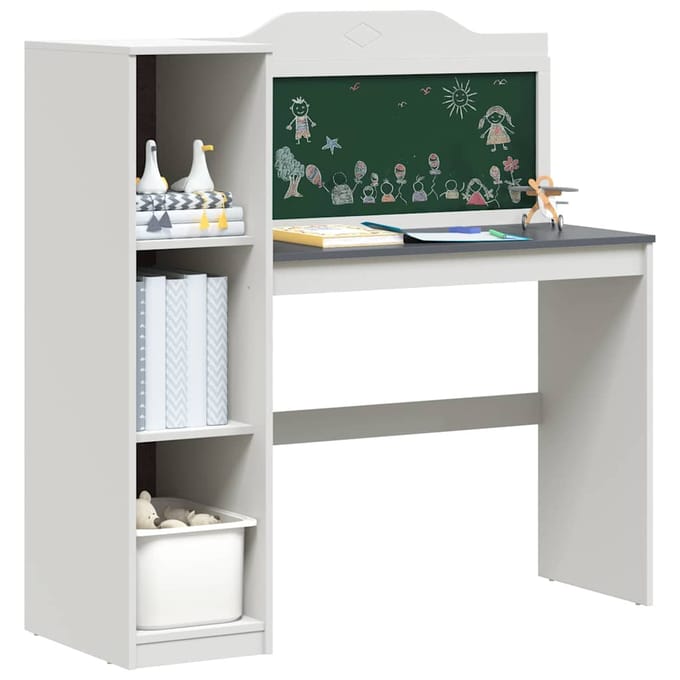 vidaXL - Creatieve - opslag - voor - kinderen - ROROS - Wit - en - Grijs - Bewerkt - hout