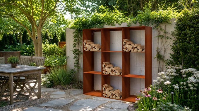 Houtopslag Cortenstaal 150x40x150 cm