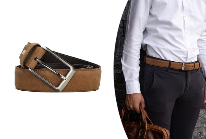 Milanoro Lederen Riem Mannen 115 cm - Cognac – Klassiek & Tijdloos