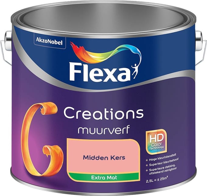 Flexa - Creations Muurverf Extra Mat - Midden Kers - Mengverf - 2,5 L