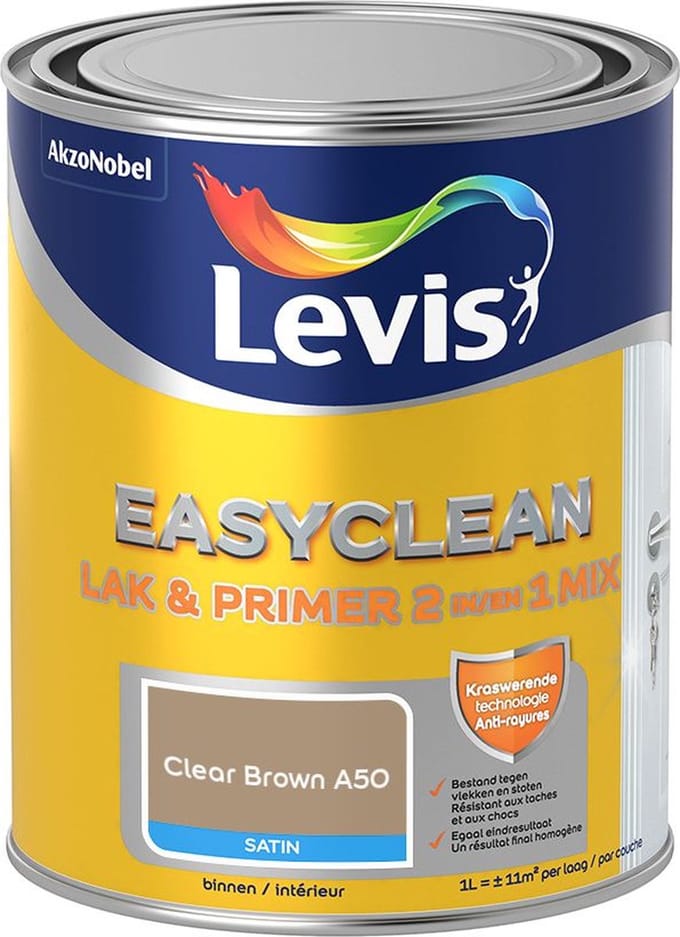 Levis - Easyclean Lak & Primer 2-In-1 Mix - Clear Brown A50 - Mengverf - 1 L