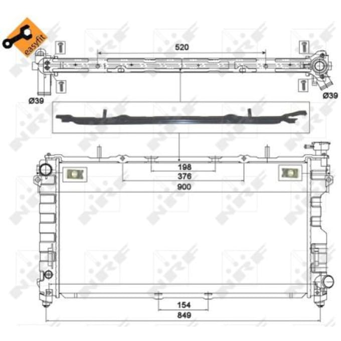 Radiator, motorkoeling NRF 58264