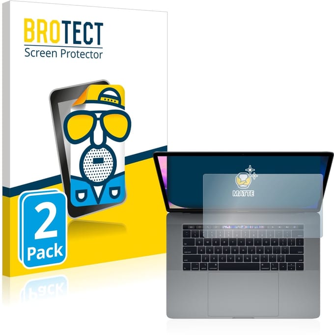 BROTECT - Screenprotector voor Apple MacBook Pro 15" 2019 (Touch Trackpad) - Folie Beschermfolie matte 2 Stuks