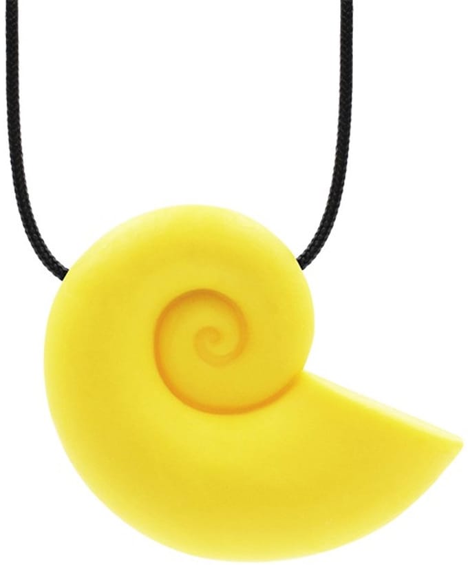 ARK Therapeutic kauwketting schelp geel sensorisch speelgoed.