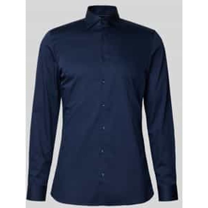OLYMP No. Six Overhemd, Super Slim, Royal Kent, Kobaltblauw