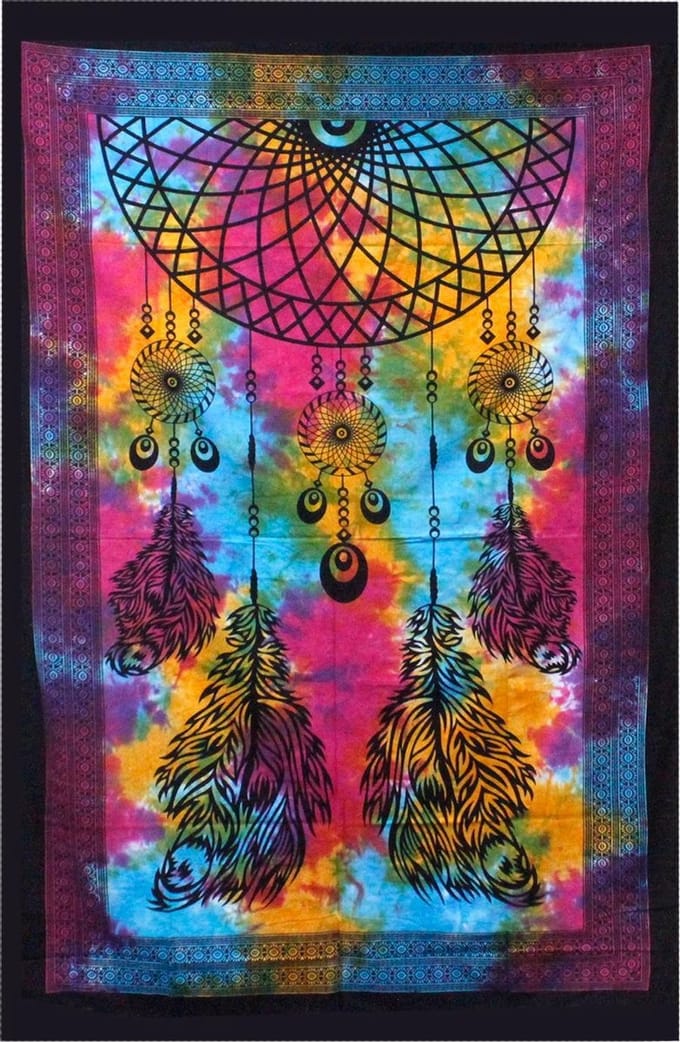 Eenpersoons katoenen sprei + wandhanger - Dromenvanger 130cm x 200cm