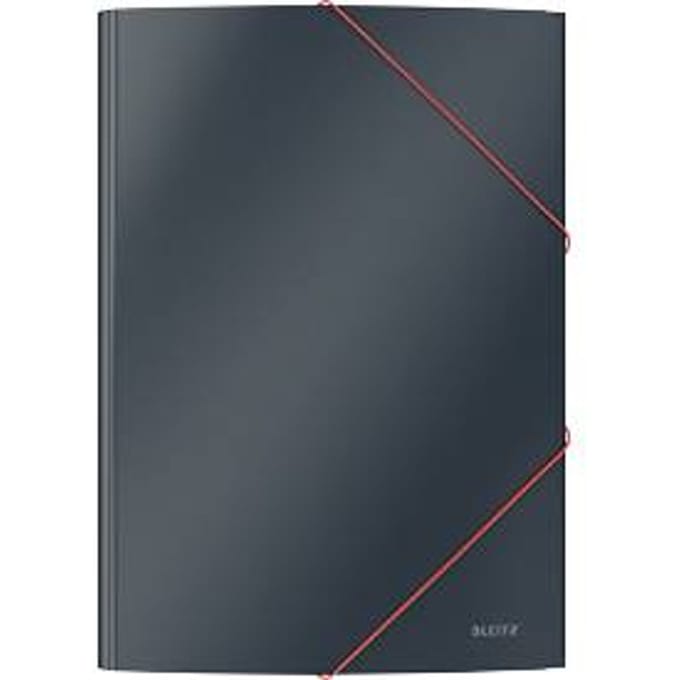 Leitz Cosy Kartonnen 3-Klepsmap  - Mappen Voor Documenten  a4  - Elastomap  - Ideaal voor Thuiskantoor/Thuiswerken - Fluweel Grijs