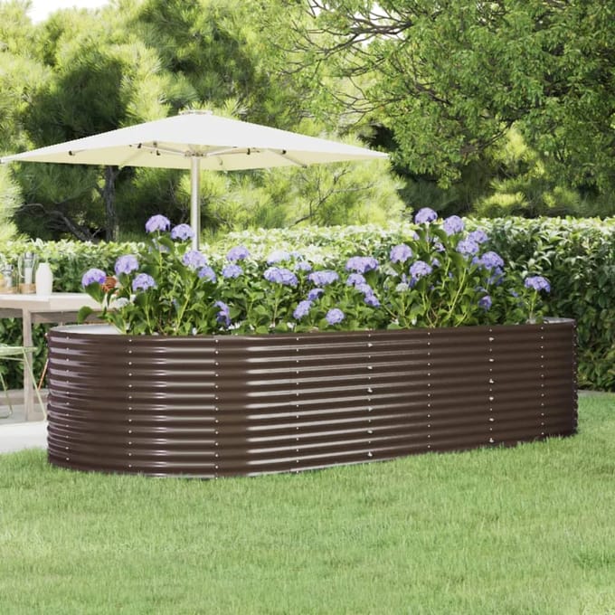 vidaXL - Plantenbak - 291x140x68 - cm - gegalvaniseerd - staal - bruin