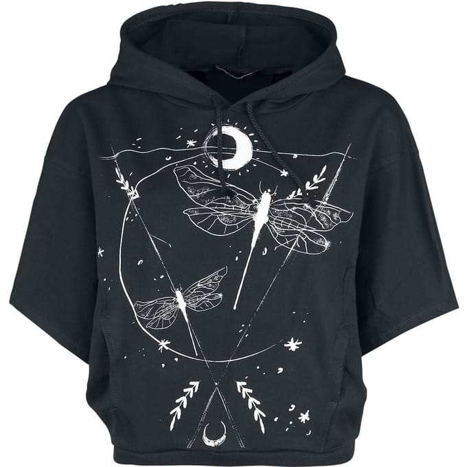 Outer Vision Trui met capuchon - Dragonfly - S tot 4XL - voor Vrouwen - zwart