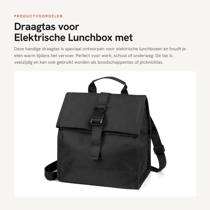 Dailygoods - Draagtas voor Elektrische Lunchbox met Verwarming