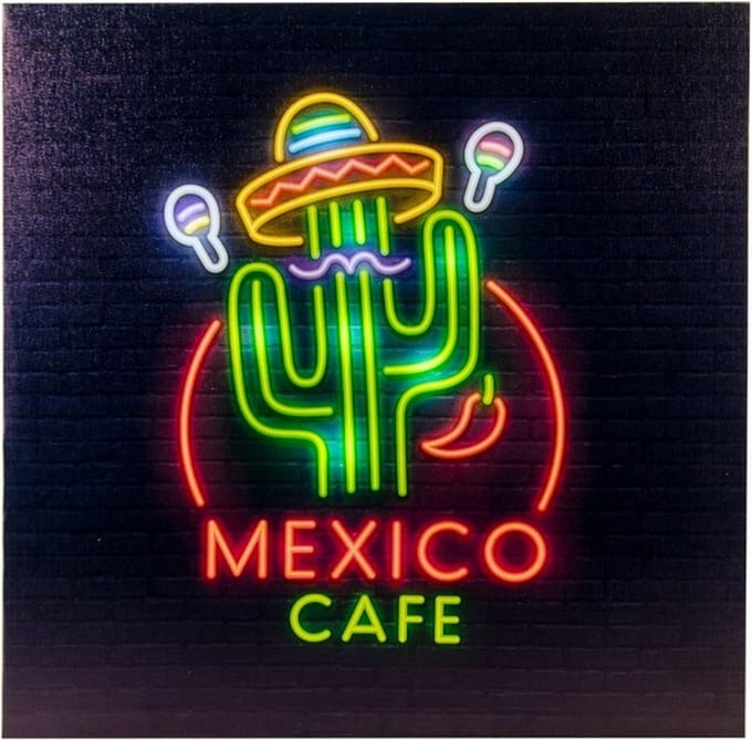 Neon Bord Café Mexico Met LED