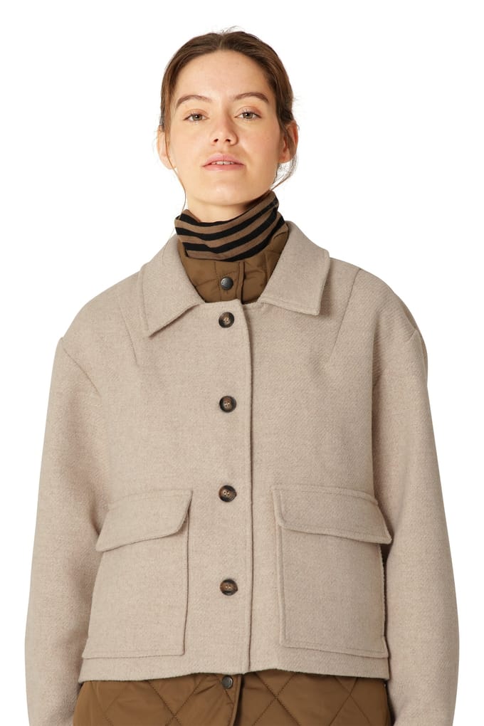 ILSE JACOBSEN HORNBÆK Woolen01 2nd Layer Wheat Taglia: 46 | Giacche corte Outlet | Donna | Marrone