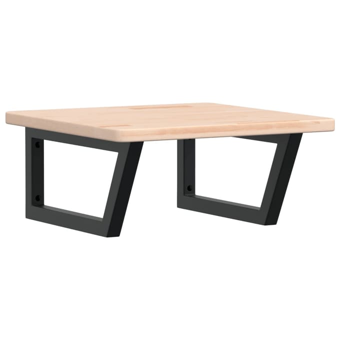 vidaXL - Badkamer - wandschap - staal - en - massief - eikenhout