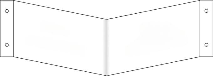 Blanco panorama bord - kunststof - te beplakken met eigen sticker 400 x 200 mm