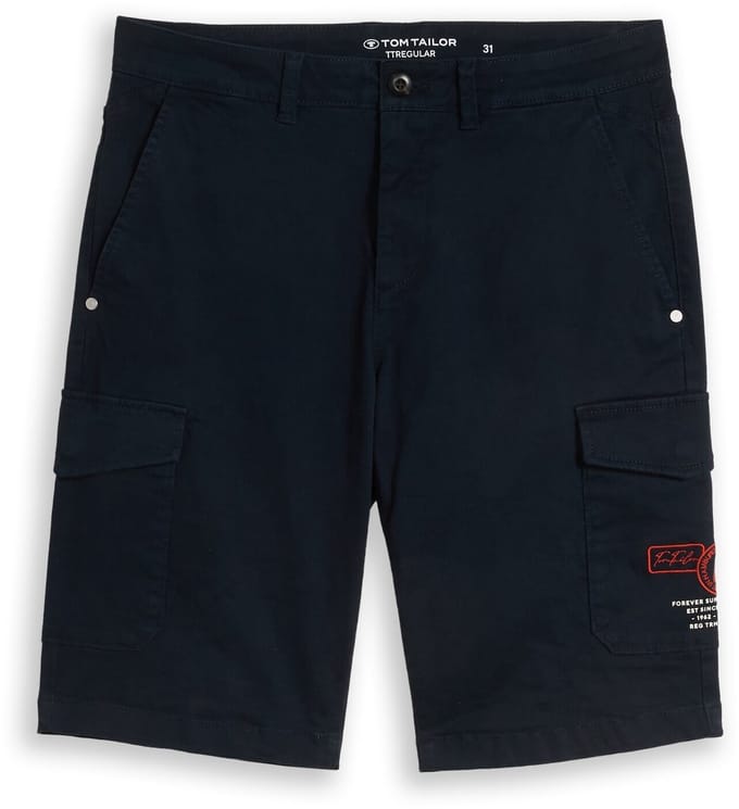 Tom Tailor - Regular fit cargoshort met stretch - Maat 33 - sky captain blue