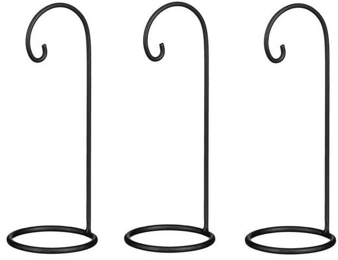 Mica Decorations Ornament standaar zwart metaal l 12 x b 12 x h 32 cm