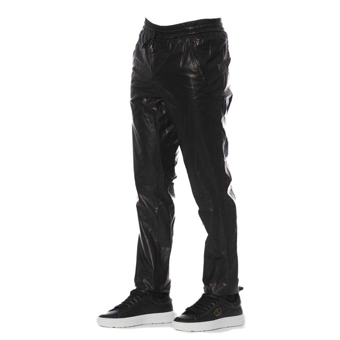 Leren Joggingbroek Elastische Taille Relaxed Fit