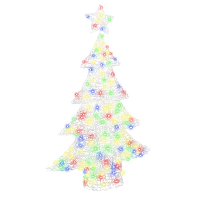 vidaXL Kerstboom 100 LED's Meerkleurig 120 cm Acryl