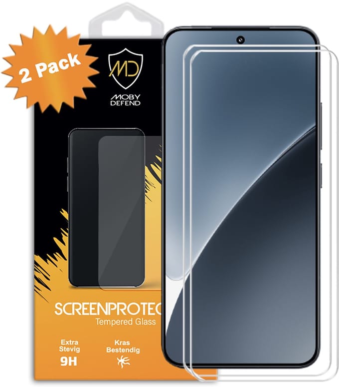 2-Pack MobyDefend Screenprotectors - Geschikt voor Xiaomi 15 - Case-Friendly Screensavers - Gehard Glas