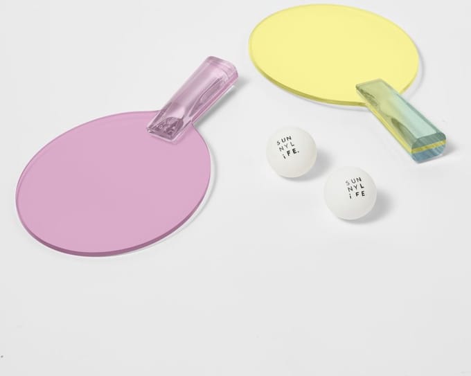 Sunnylife - Lucite Table Tennis Bats Aurora Set of 2