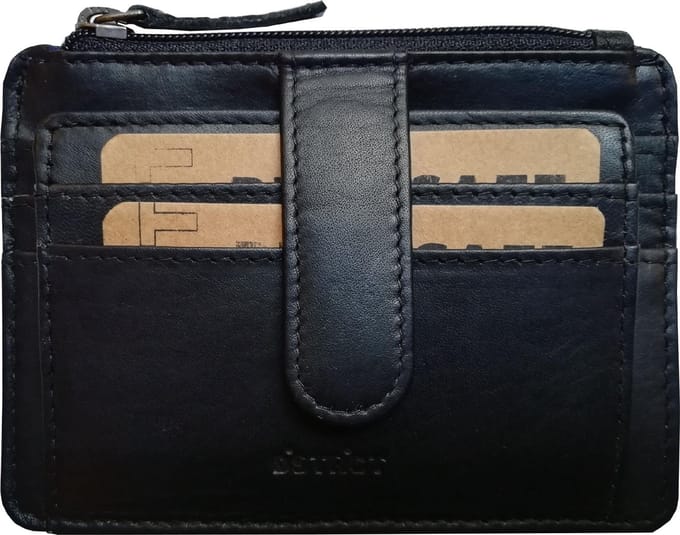 DSTRCT – Wax Lane – Creditcardhouder RFID met Sleutelring – Leer – Zwart