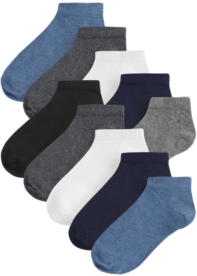 Next - Jongens - Verpakking van 10 paar sneakersokken - Blauw